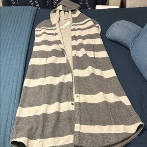 Striped Gray and Cream Women's Sweater